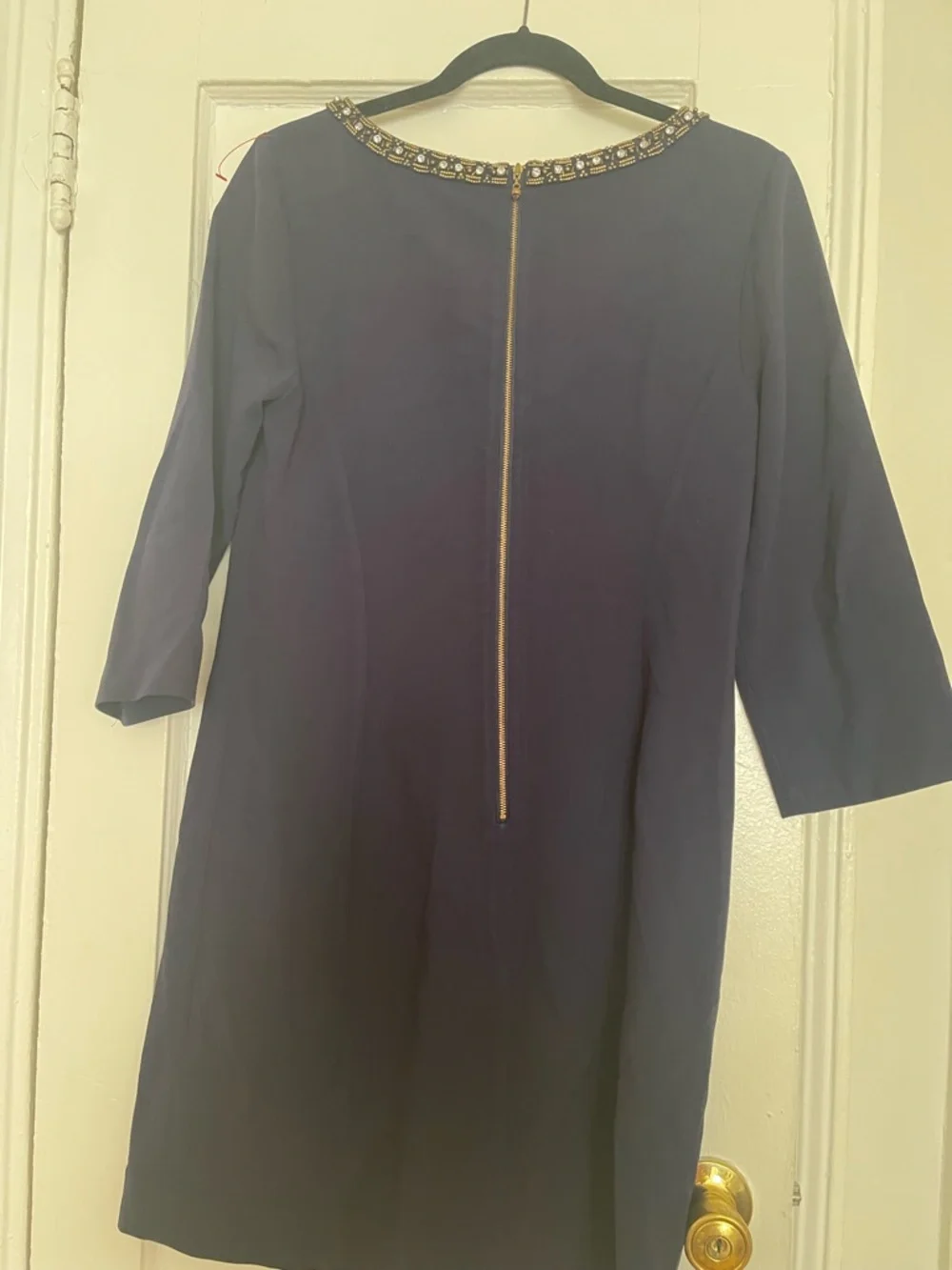 Lilly Pulitzer Navy Embellished Long-Sleeve Sheath Dress - Picture 5 of 6